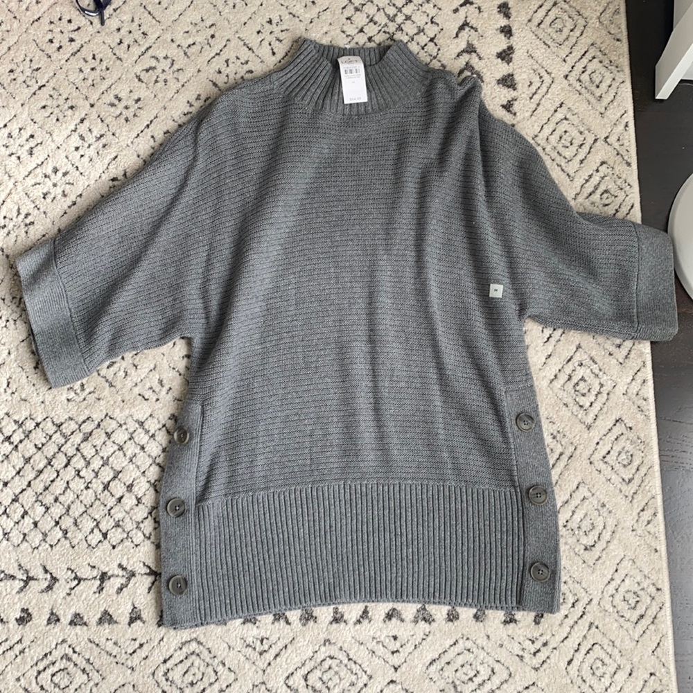 Loft outlet gray sweater poncho